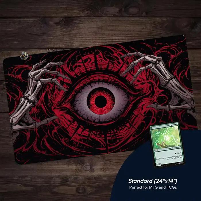 Tapis de jeu Magic The Gathering Terrifying Red Eye avec bords cousus