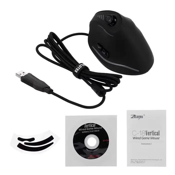 Zelotes – souris de jeu verticale filaire C-18