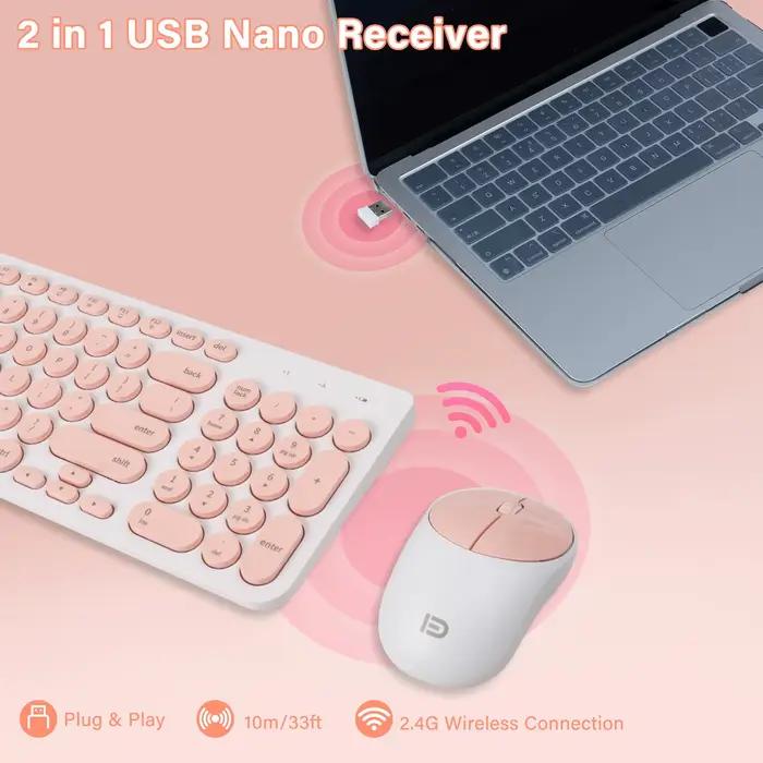 1 jeu de clavier et de souris sans fil 2.4G
