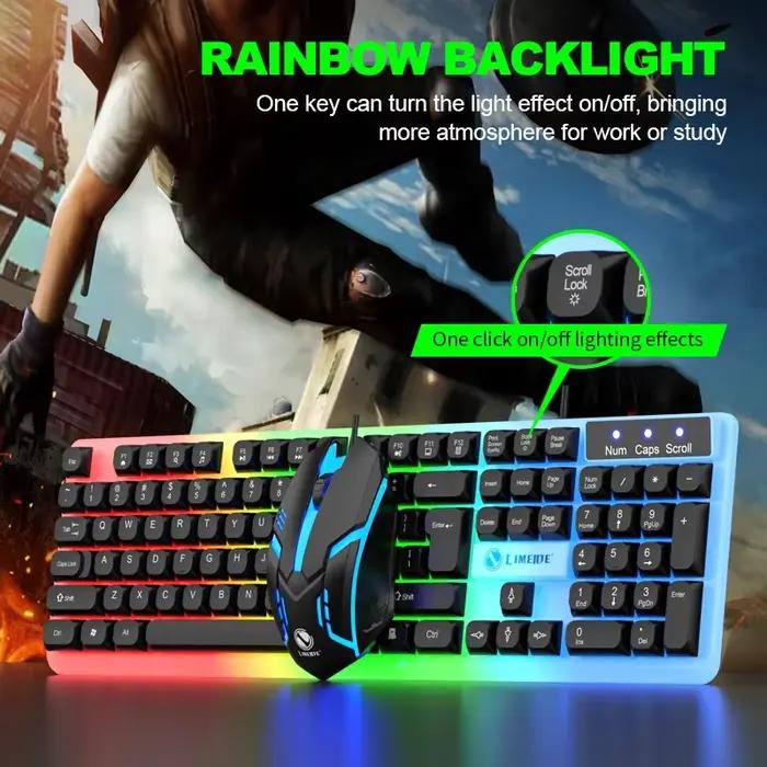 NG GTX350 clavier de jeu souris Combos ordinateur portable rétro-éclairage Gamer Kit LED filaire Usb