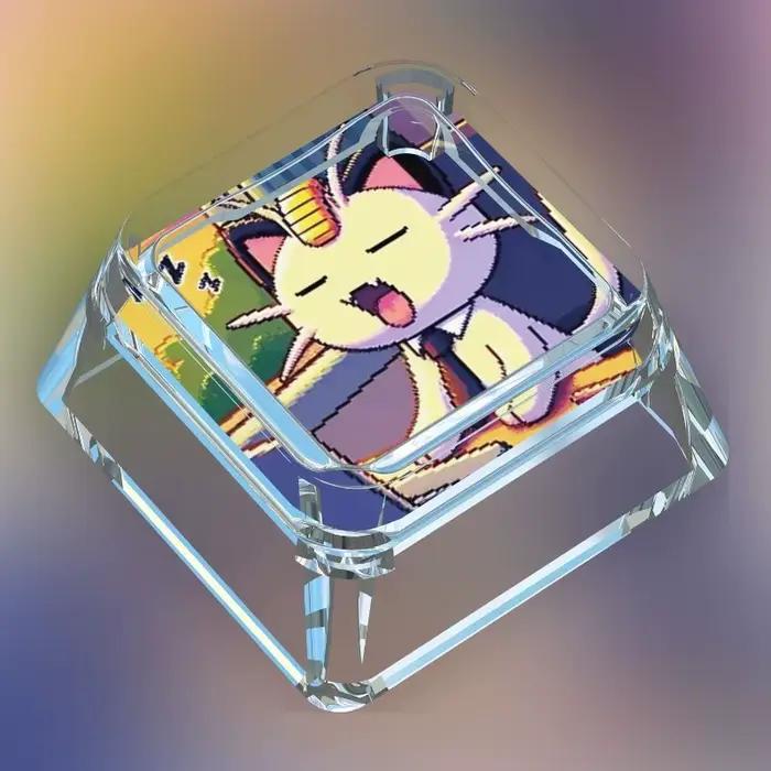 Creative Workman Style Pokémon poupée Transparent unique Keycap dessin animé mignon ronflement Pikachu axe transversal