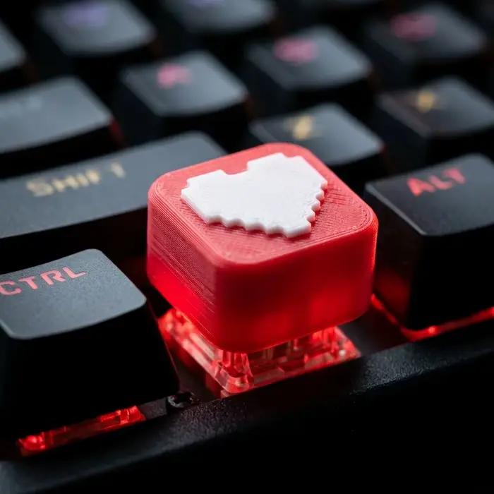 Clavier de jeu PC à axe croisé avec touches personnalisées Pixel Heart