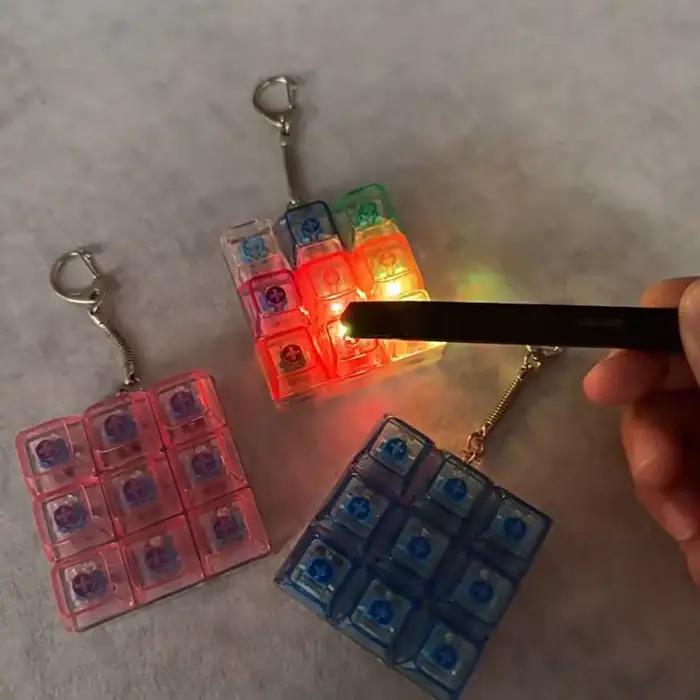 Clavier LED 9 touches avec bouton de clic lumineux
