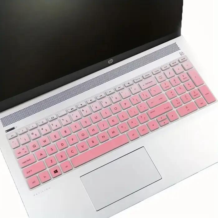 Protecteur de clavier en silicone pour claviers d'ordinateurs portables HP série 15 imperméable à la poussière et à l'eau pour une utilisation durable et personnalisable en blanc ou noir