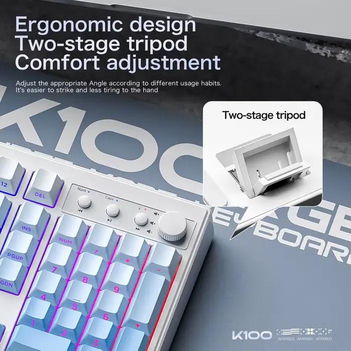 K100 clavier de jeu Bluetooth gravure latérale sans fil