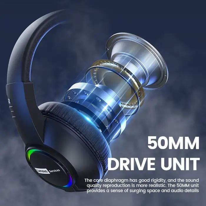 Casque de jeu filaire Lenovo avec éclairage RGB