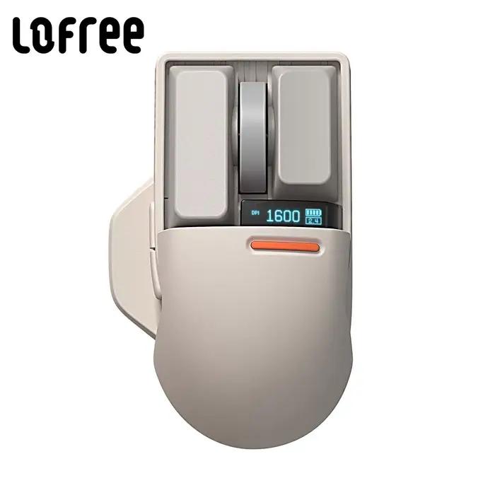 LOFREE Touch PBT souris sans fil 3 modes avec récepteur USB connexion filaire Bluetooth Rechargeable 4000DPI écran OLED Compatible