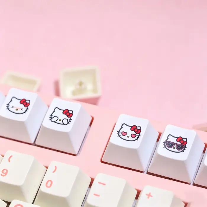 Capuchons de touches de clavier mignons Sanrio blanc Hello Kitty