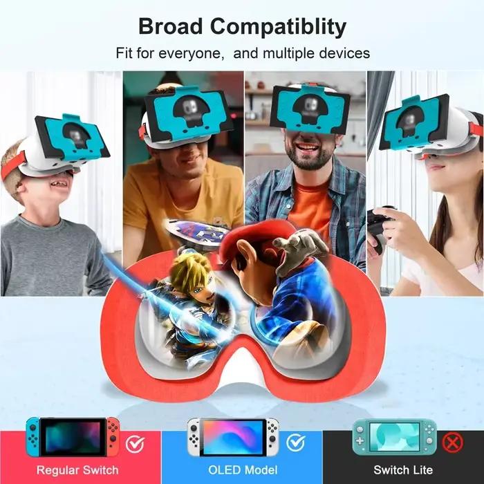 Pour Nintendo Switch OLED VR casque lunettes 3D films de réalité virtuelle NS VR expérience de jeu immersive bandeau lentille réglable