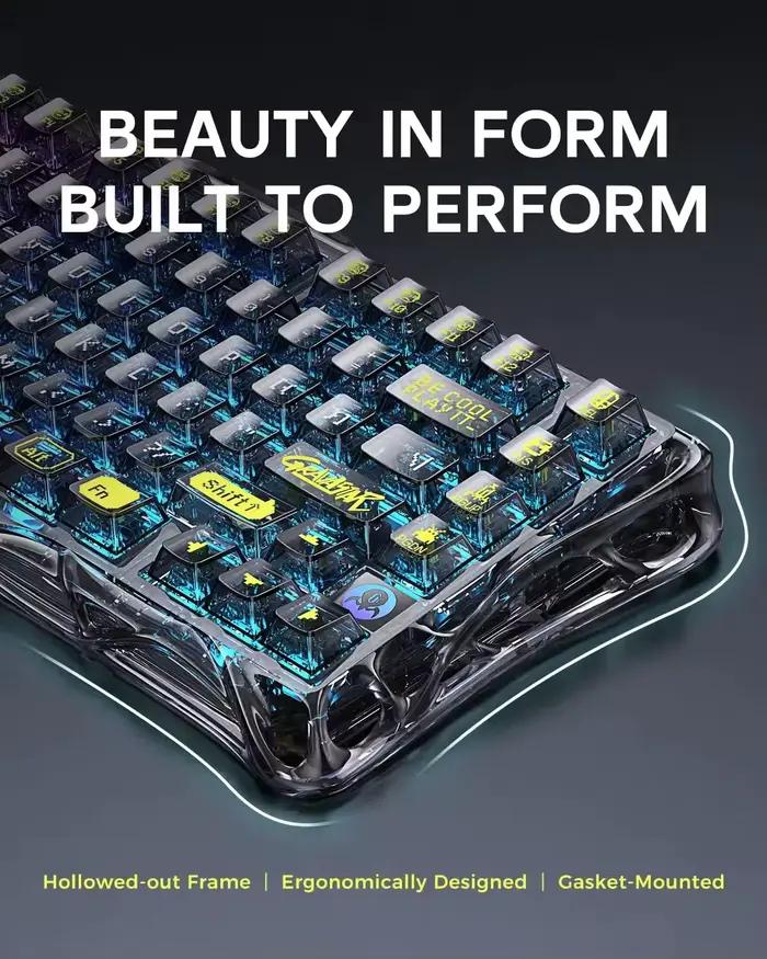 Clavier de jeu GravaStar Mercury K1 lite Transparent Black