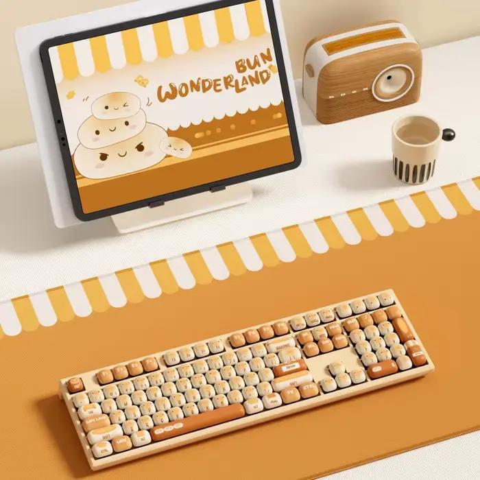 Akko MonsGeek MG108B Bun Wonderland clavier mécanique sans fil profil MOG RGB 108 touches pleine taille échange à chaud USB / 2.4G / BT 5.0