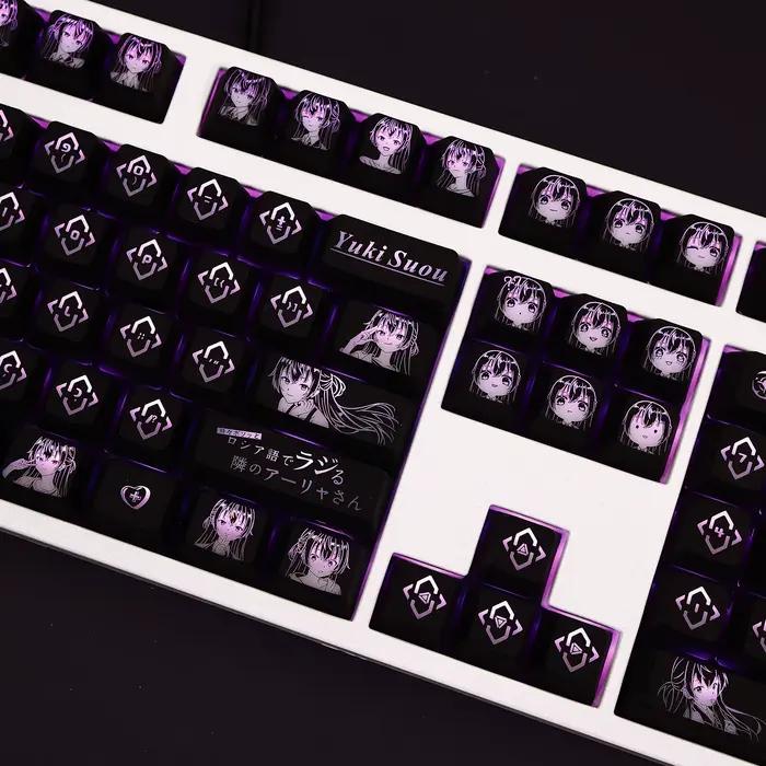104 touches/ensemble Suo Yuki Alya parfois cache ses sentiments Anime personnalisé bricolage rétro-éclairé Keycaps SWS revêtement pour clavier mécanique