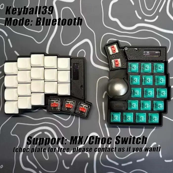 Keyball 39/44/61 Kit de clavier fendu avec écran OLED Trackball personnaliser bricolage Kit de claviers mécaniques divisés sans fil Support ZMK