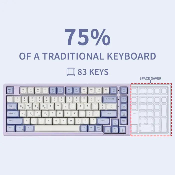 HEXGEARS M2 clavier mécanique 87 touches échange à chaud PBT Structure de joint blanc rétro-éclairé Macro défini