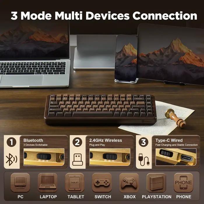 Clavier mécanique sans fil YUNZII WOOD84