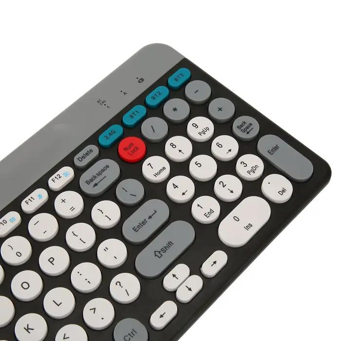 【Nouveau】 ensemble clavier et souris sans fil Rechargeable rétro 2.4G sans fil Bluetooth