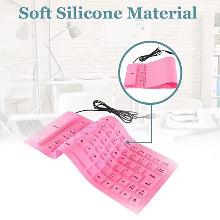 Clavier d'ordinateur souple muet en Silicone