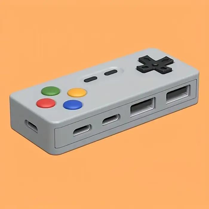 Adaptateur USB Type-C 4-en-1 FC&EC pour manette de jeu