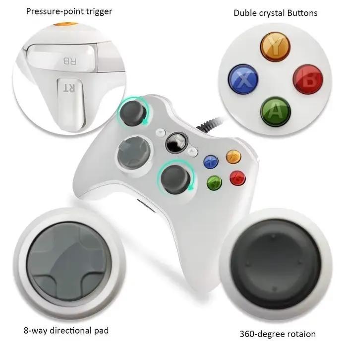 Contrôleur de jeu filaire USB pour Console Xbox360 Joypad pour Win 7/8/10 PC Joystick Controle Mando manette de jeu pour accessoires Xbox 360