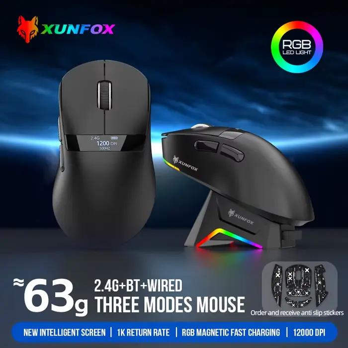 Souris de jeu sans fil super légère 59g avec station de chargement RGB magnétique