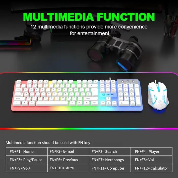 NG GTX350 clavier de jeu souris Combos ordinateur portable rétro-éclairage Gamer Kit LED filaire Usb