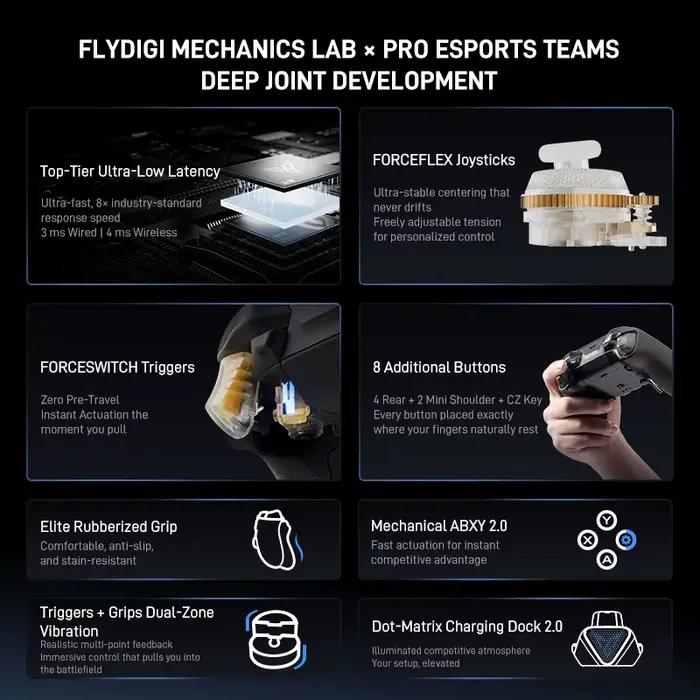 En Stock Version mondiale Flydigi Vader 5 Pro 5PRO contrôleur sans fil Bluetooth manette multi-plateforme pour PC NS2 Mobile Steam