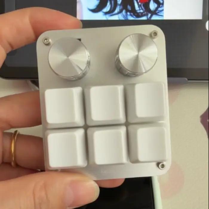 Clavier mécanique macro personnalisé 6 touches 2 boutons 9