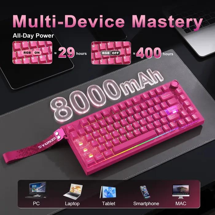 YUNZII RT75 PRO clavier de jeu sans fil double 8K