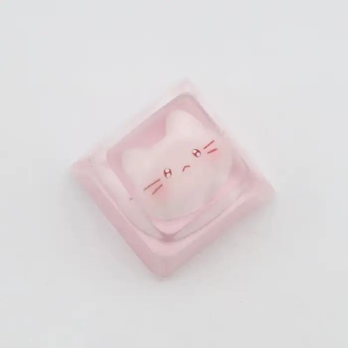 Nouveau capuchon de touche translucide mignon motif chat de dessin animé pour clavier mécanique à axe croisé