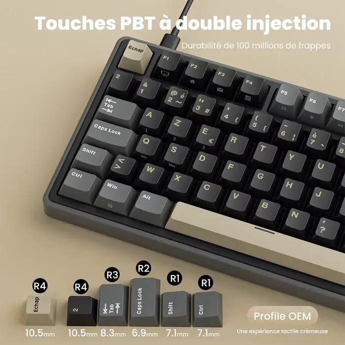 RK ROYAL KLUDGE R98Pro Clavier mécanique AZERTY français 98 touches