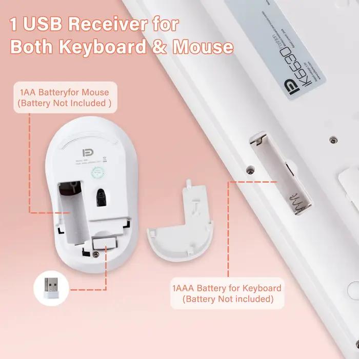 1 jeu de clavier et de souris sans fil 2.4G