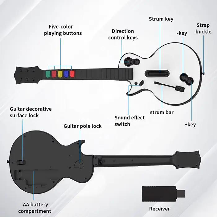 Manette sans fil Guitar Hero pour PC PS3 compatible avec les jeux Clone