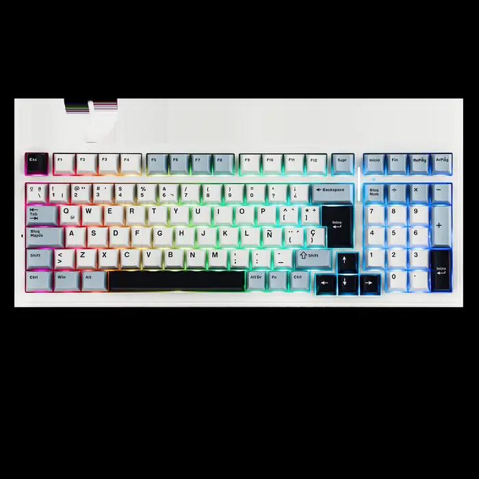 Clavier mécanique filaire AULA F99 96% ISO-ES QWERTY avec éclairage RGB et caractères spécifiques au espagnol