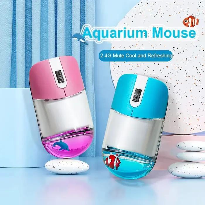 Frutiger Aero mignon flottant océan Animal poupée sans fil Aqua liquide souris 2.4G et Bluetooth