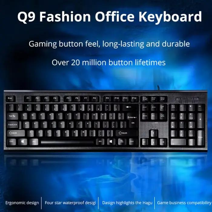 Q9 Clavier Unique USB Bouche Carrée Bureau D'affaires Maison PS2 Trou Rond Filaire Ordinateur