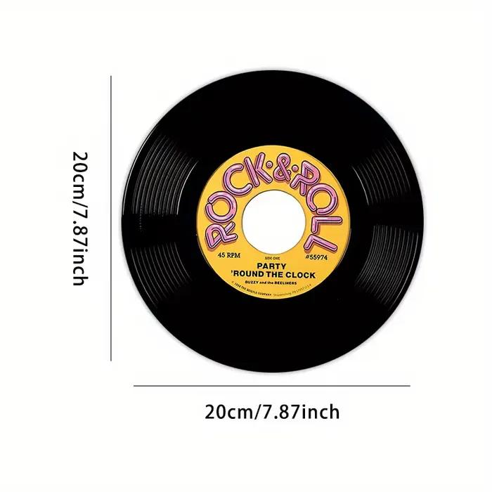Tapis de souris rond, design disque vinyle
