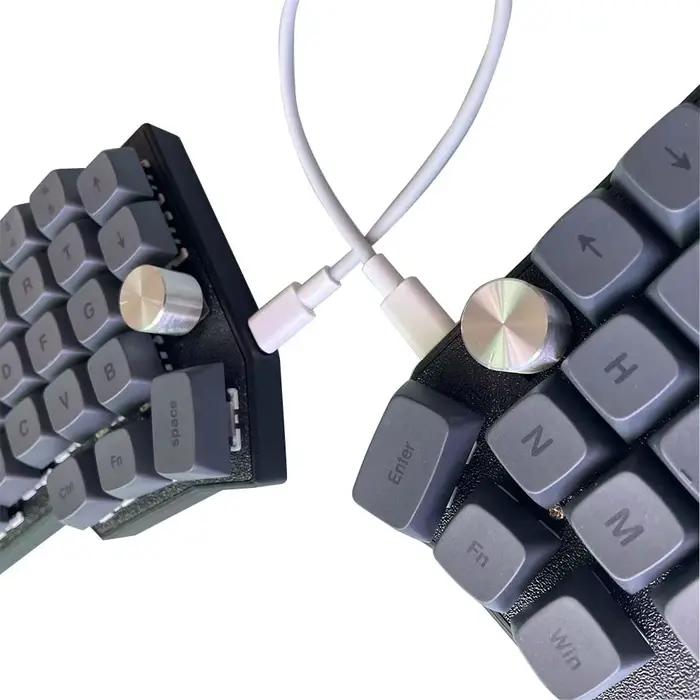 Corne 4 × 6 disposition 2 boutons ergonomie fendue clavier mécanique MX remplaçable à chaud filaire South RGB VIAL Programmable
