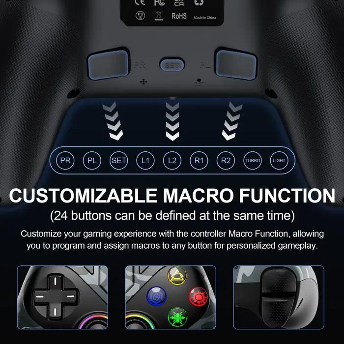 Manette de jeu sans fil RGB pour Playstation 5