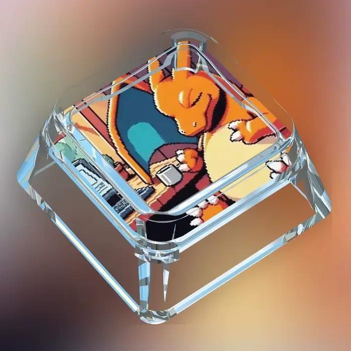 Creative Workman Style Pokémon poupée Transparent unique Keycap dessin animé mignon ronflement Pikachu axe transversal