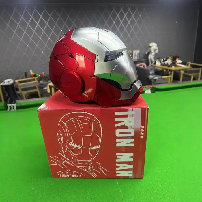 Casque Iron Man Mk5 électrique, modèle Mk50, multi-pièces, ouverture et fermeture, commande vocale, yeux fonctionnels, cadeau pour enfants et adultes