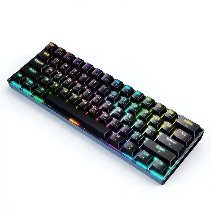 Clavier sans fil mécanique 61 touches avec interrupteurs à commutation à chaud