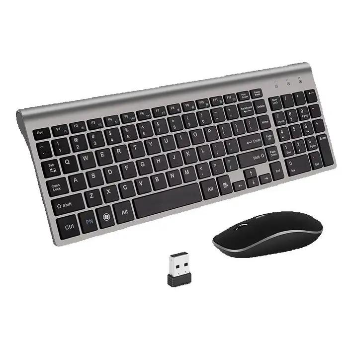 Jomaa russe espagne clavier et souris sans fil Combo 2.4G pleine taille bouton silencieux