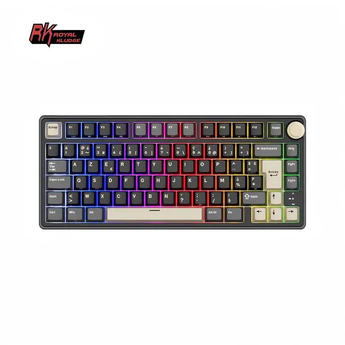 Royal Kludge RK R75 clavier de jeu filaire 80 touches 80% joint rvb rétro-éclairé