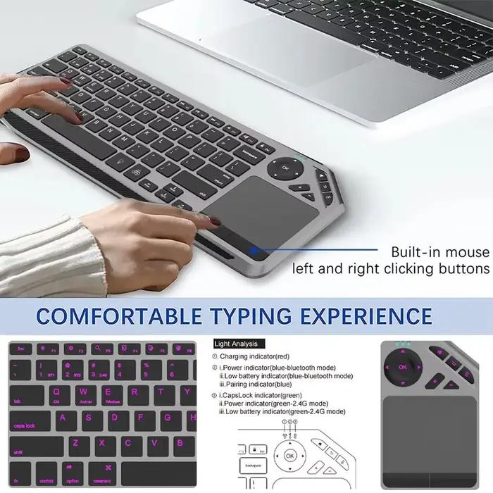 Clavier sans fil Bluetooth avec pavé tactile