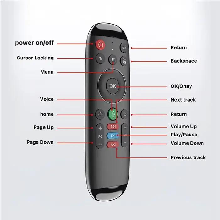 M6 Smart Flying Air Mouse clavier sans fil souris Mini télécommande vocale avec rétro-éclairage pour Android ordinateur