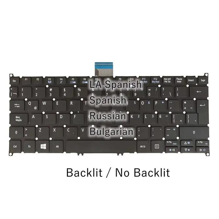 Clavier AZUBAY Bulgaro-Russe Espagnol LA pour Acer Portable Multilingue Ergonomique Occasions Spéciales Travail Jeu