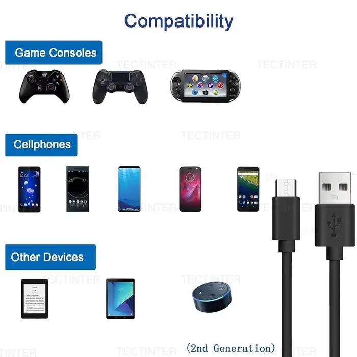 Câble de chargement USB 1M 2M 3M pour manette PS4/XBOX