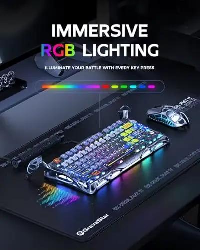 Clavier mécanique sans fil pour jeux GravaStar Mercury K1 Pro