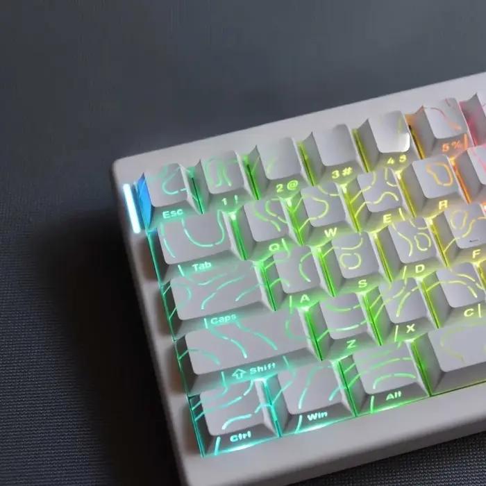 2025 Super Contour PBT Keycaps côté lueur lumière clavier mécanique hauteur d'usine d'origine pour 61/68/75/84/87