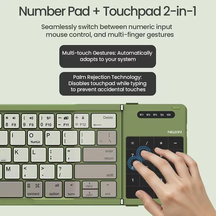NILLKIN clavier Bluetooth pliant avec pavé tactile pour Smartphone Windows IOS Android PC bureau Mini